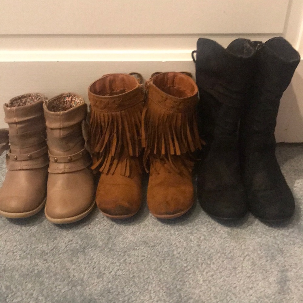 3 pair of toddler fall boots
